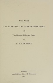 Front cover of D. H. Lawrence and German literature by Armin Arnold