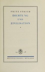 Front cover of Dichtung und Zivilisation by Fritz Strich