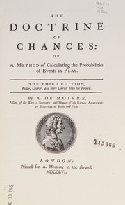 Cover of The doctrine of chances by Abraham de Moivre