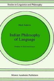 Front cover of Indian philosophy of language by Mark Siderits