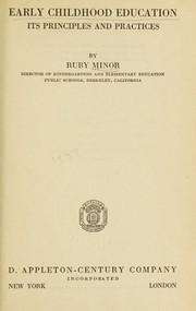 Cover of Early childhood education by Ruby Minor