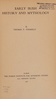 Front cover of Early Irish History and Mythology (Irish History & Genealogy) by Thomas Francis O'Rahilly