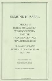 Cover of Die Krisis der europäischen Wissenschaften und die transzendentale Phänomenologie by Edmund Husserl