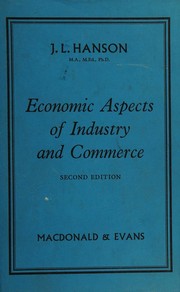 Cover of Economic aspects of industry and commerce by John Lloyd Hanson