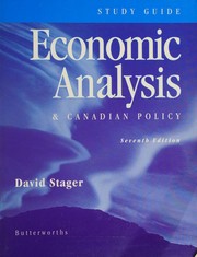 Front cover of Economic analysis & Canadian policy by David Stager