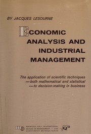 Cover of Economic analysis and industrial management by Jacques Lesourne
