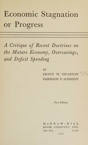 Cover of Economic stagnation or progress by Ernst Werner Swanson
