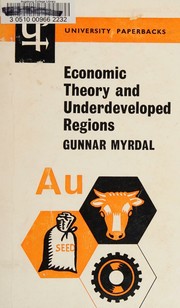 Cover of Economic theory and under-developed regions by Gunnar Myrdal