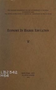 Front cover of Economy in higher education .. by Hill, David Spence