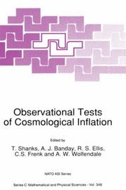 Front cover of Observational tests of cosmological inflation by NATO Advanced Research Workshop on Observational Tests of Cosmological Inflation (1990 Durham, England)
