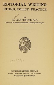 Cover of Editorial writing by Matthew Lyle Spencer