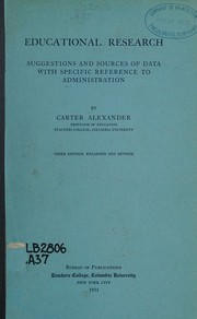 Cover of Educational research by Carter Alexander