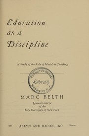 Cover of Education as a discipline by Marc Belth