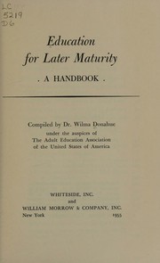 Front cover of Education for later maturity by Wilma T. Donahue