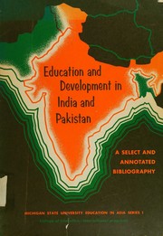 Cover of Education and development in India and Pakistan by Cole Speicher Brembeck