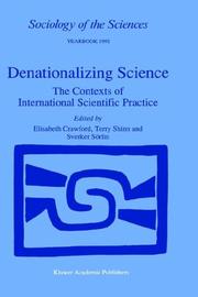 Cover of Denationalizing science by Elisabeth T. Crawford