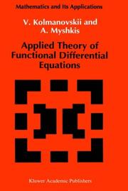 Front cover of Applied theory of functional differential equations by Vladimir Borisovich Kolmanovskiĭ