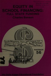Front cover of Equity in school financing, full state funding by Charles Scott Benson