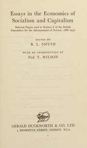 Front cover of Essays in the economics of socialism and capitalism by Robert Leslie Smyth