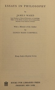 Cover of Essays in philosophy by Ward, James