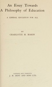 Cover of An Essay Towards a Philosophy of Education by Charlotte M. Mason