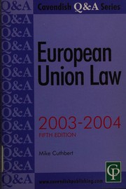 Front cover of European Union law by Mike Cuthbert