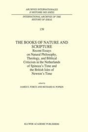 Front cover of The books of nature and Scripture by James E. Force