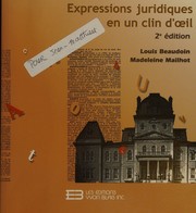Cover of Expressions juridiques en un clin d'oeil by Louis Beaudoin