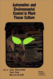 Front cover of Automation and environmental control in plant tissue culture by Toyoki Kozai