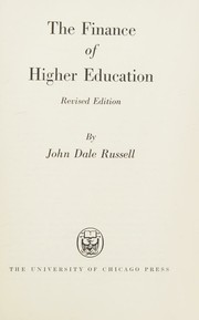 Cover of The finance of higher education by John Dale Russell