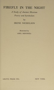 Cover of Firefly in the night by Irene Nicholson