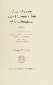 Front cover of Founders of the Cosmos Club of Washington, 1878 by George Crossette