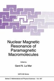 Front cover of Nuclear Magnetic Resonance of Paramagnetic Macromolecules by G.N. la Mar