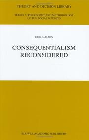 Cover of Consequentialism reconsidered by Erik Carlson