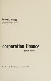 Cover of Fundamentals of corporation finance by Joseph Francis Bradley