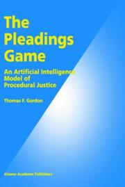 Front cover of The pleadings game by Thomas F. Gordon