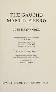 Front cover of The gaucho Martín Fierro by José Hernández
