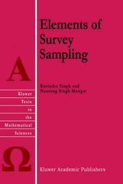 Front cover of Elements of survey sampling by Singh, Ravindra.
