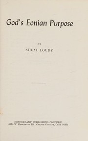 Cover of God's eonian purpose by Adlai Loudy
