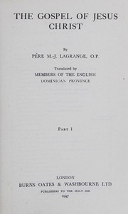 Front cover of Evangile de Jésus Christ by Marie-Joseph Lagrange