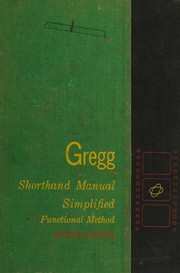 Front cover of Gregg shorthand manual simplified, functional method by Louis A. Leslie
