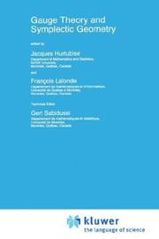 Front cover of Gauge theory and symplectic geometry by Jacques Hurtubise