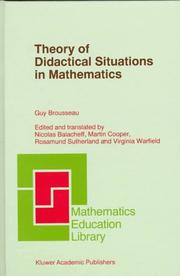 Cover of Theory of didactical situations in mathematics by Guy Brousseau