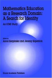 Cover of Mathematics education as a research domain by Anna Sierpinska