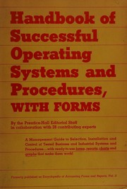 Front cover of Handbook of successful operating systems and procedures by Prentice-Hall, inc.