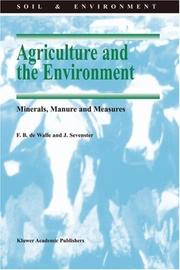 Front cover of Agriculture and the environment by Foppe B. DeWalle