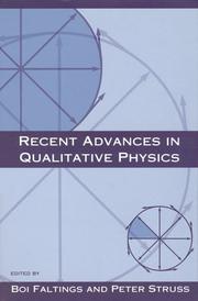 Front cover of Recent advances in qualitative physics by Boi Faltings