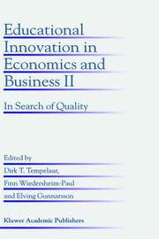 Front cover of Educational innovation in economics and business by Finn Wiedersheim-Paul