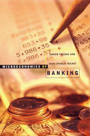 Front cover of Microeconomics of banking by Xavier Freixas
