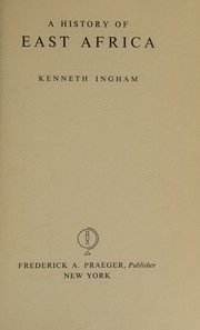 Front cover of A history of East Africa by Kenneth Ingham